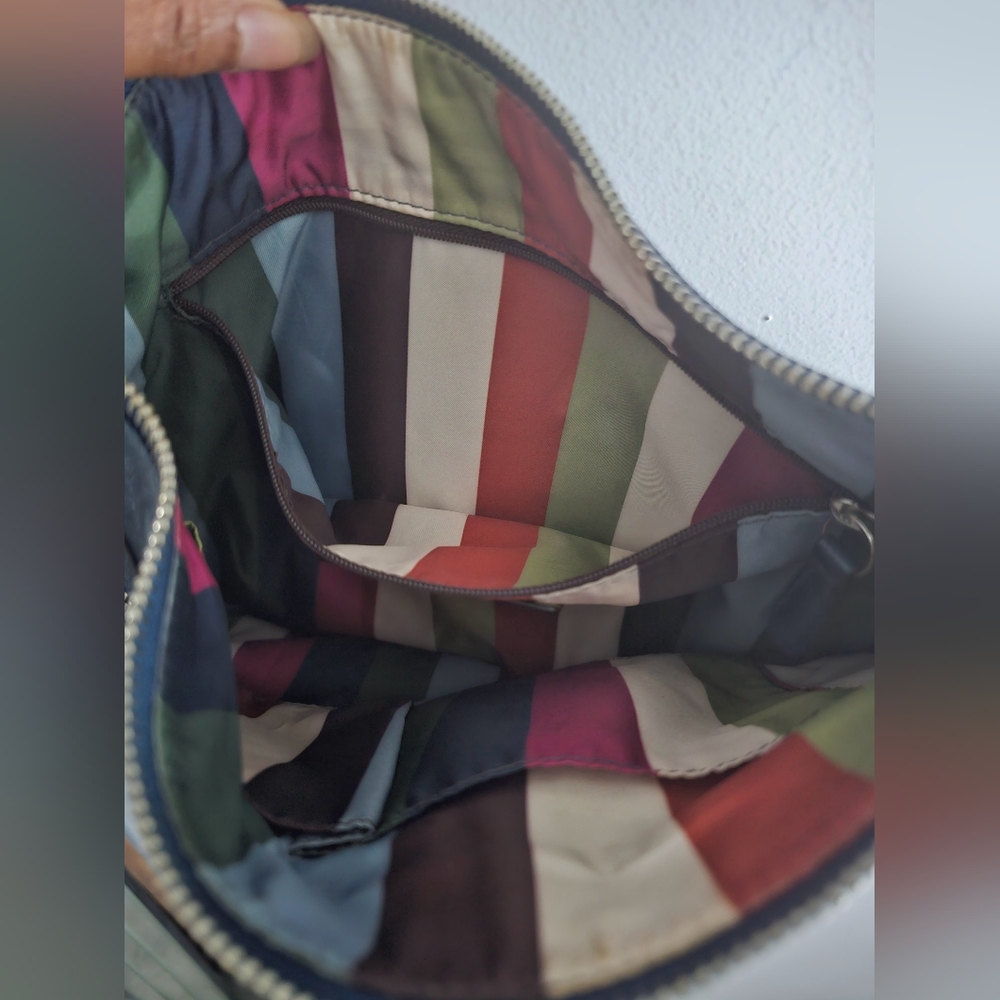 Coach 17048 Poppy Blue Glazed Leather Crossbody Shoulder Bag Purse - Picture 10 of 11